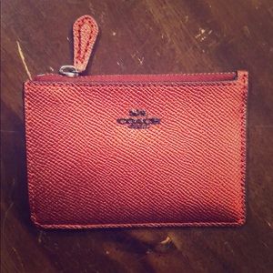 Coach Mini Skinny Id Case Metallic Clay